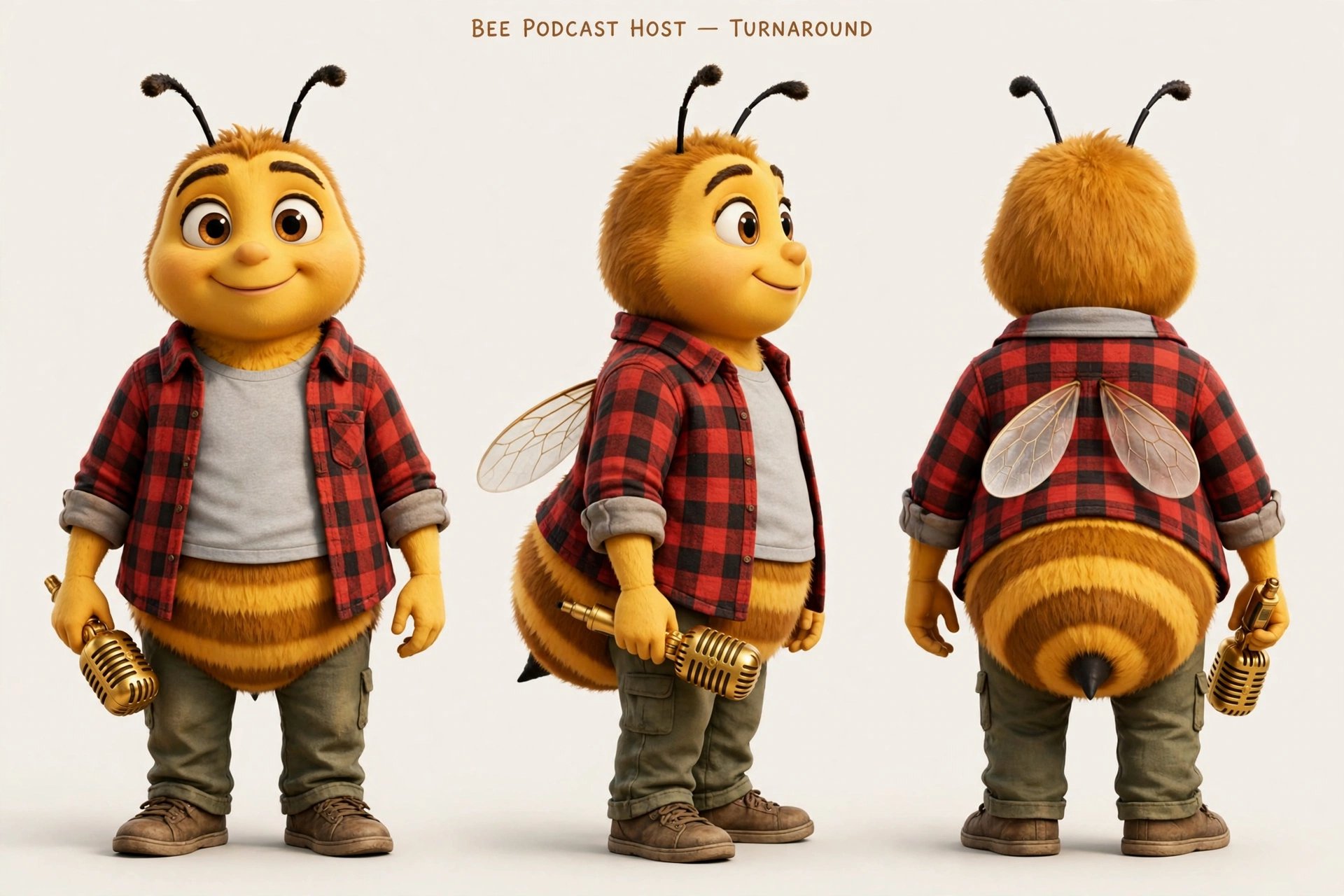 Howie-Bee character turnaround design