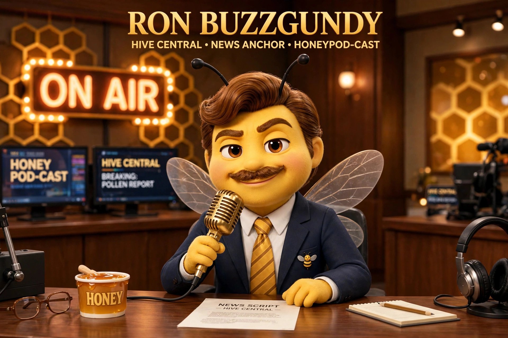 Ron Buzzgundy news anchor design