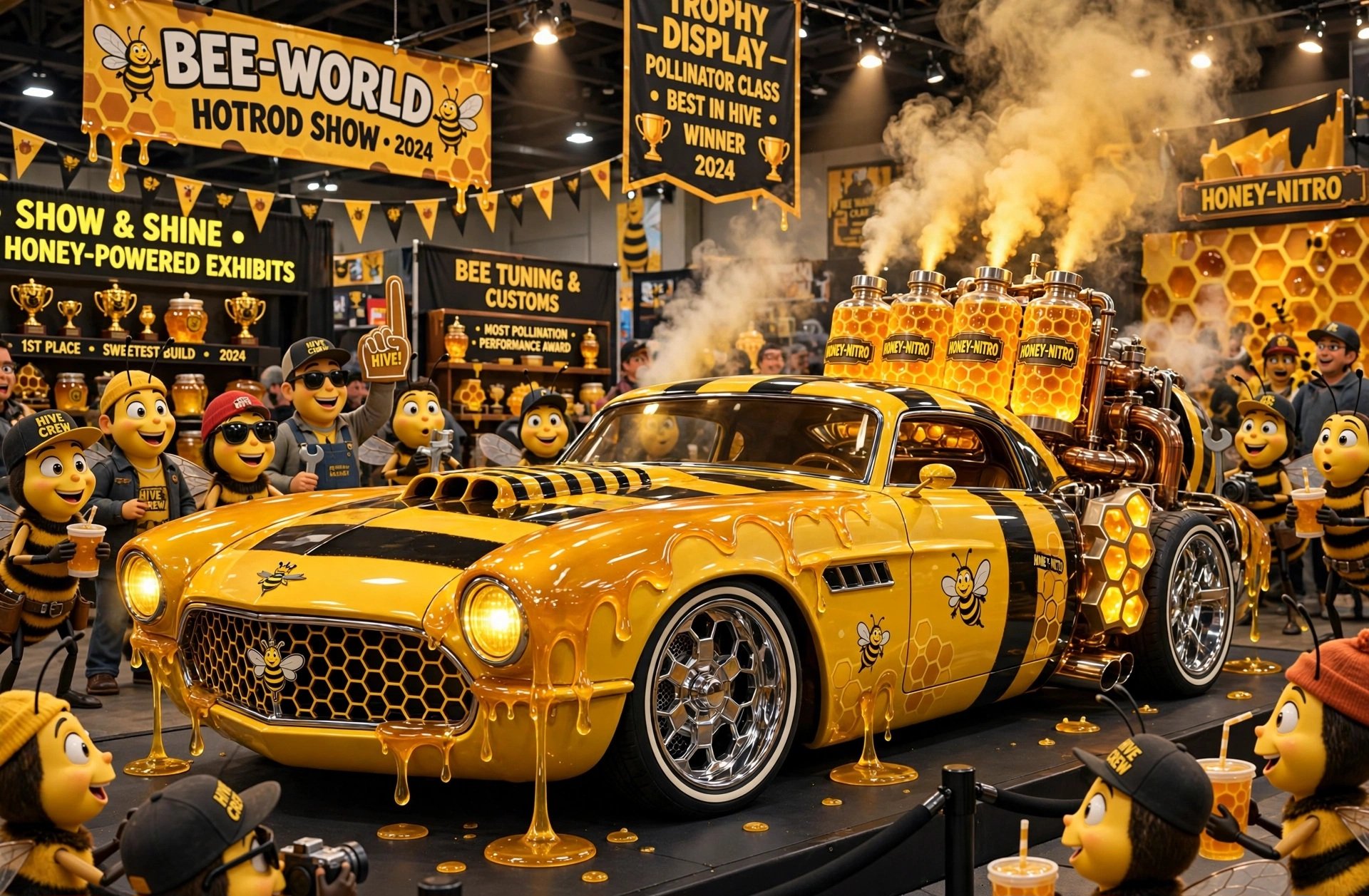 Bee-World Hotrod Show with Honey-Nitro car design