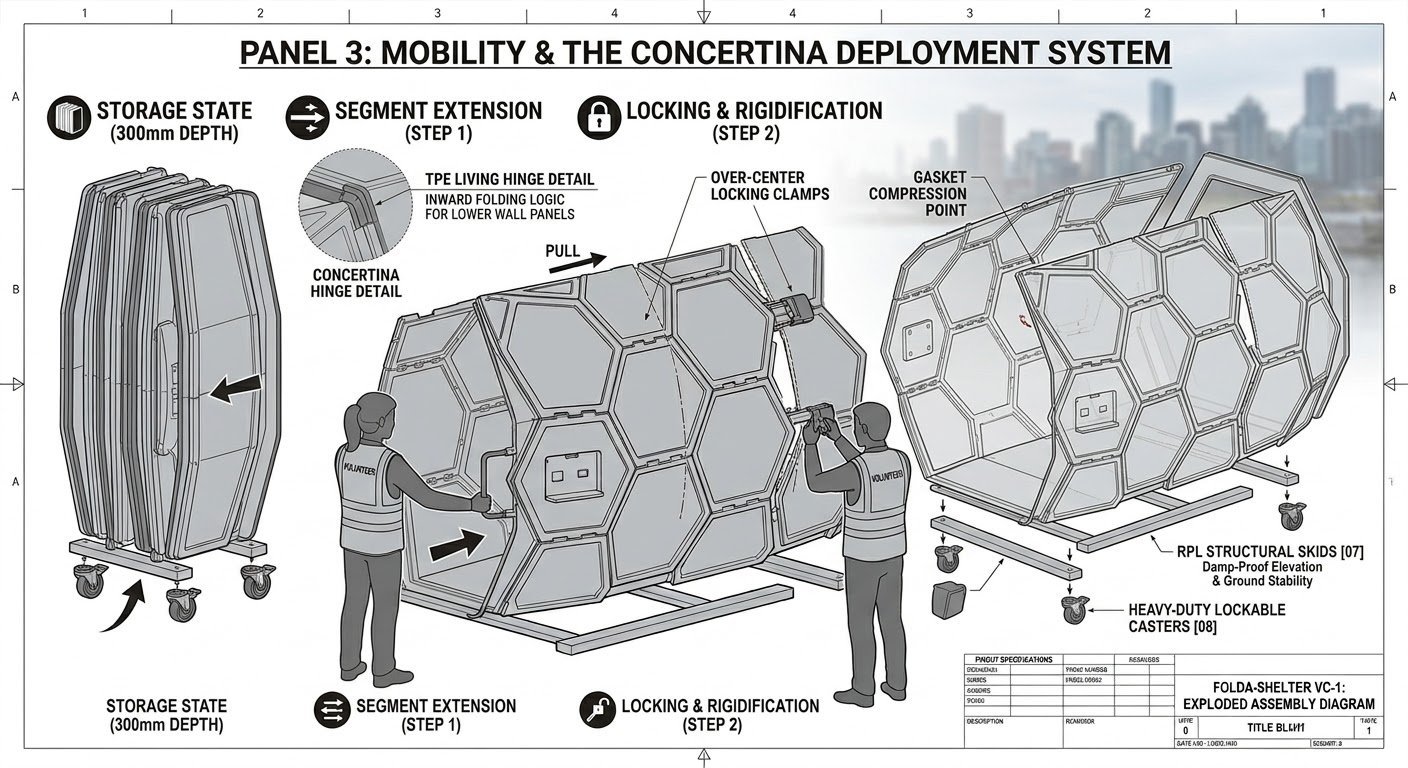 Panel 3 — Mobility and the concertina deployment system