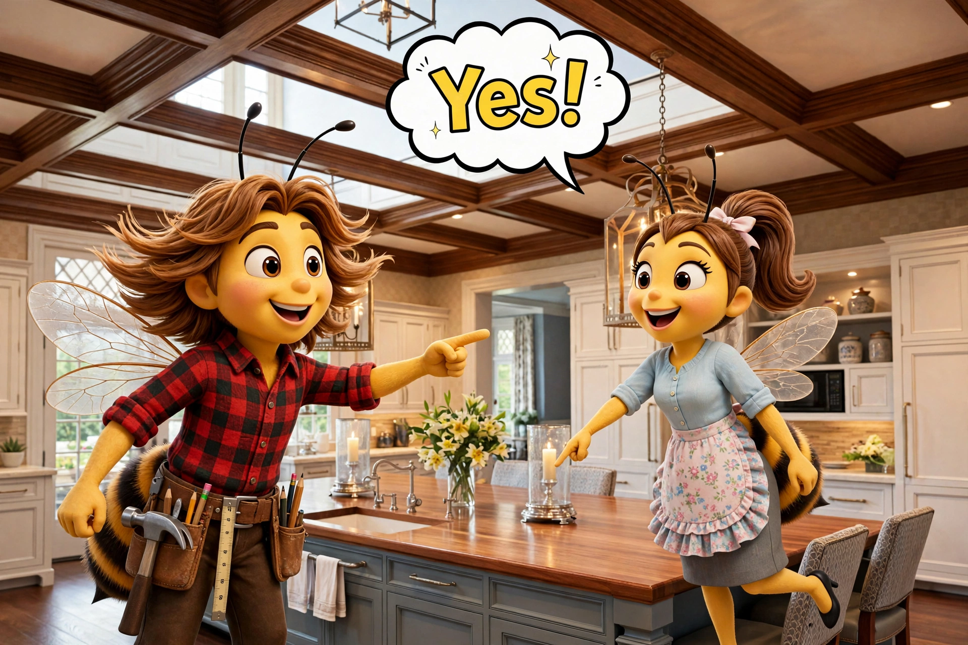 Renovate bee showing a new kitchen