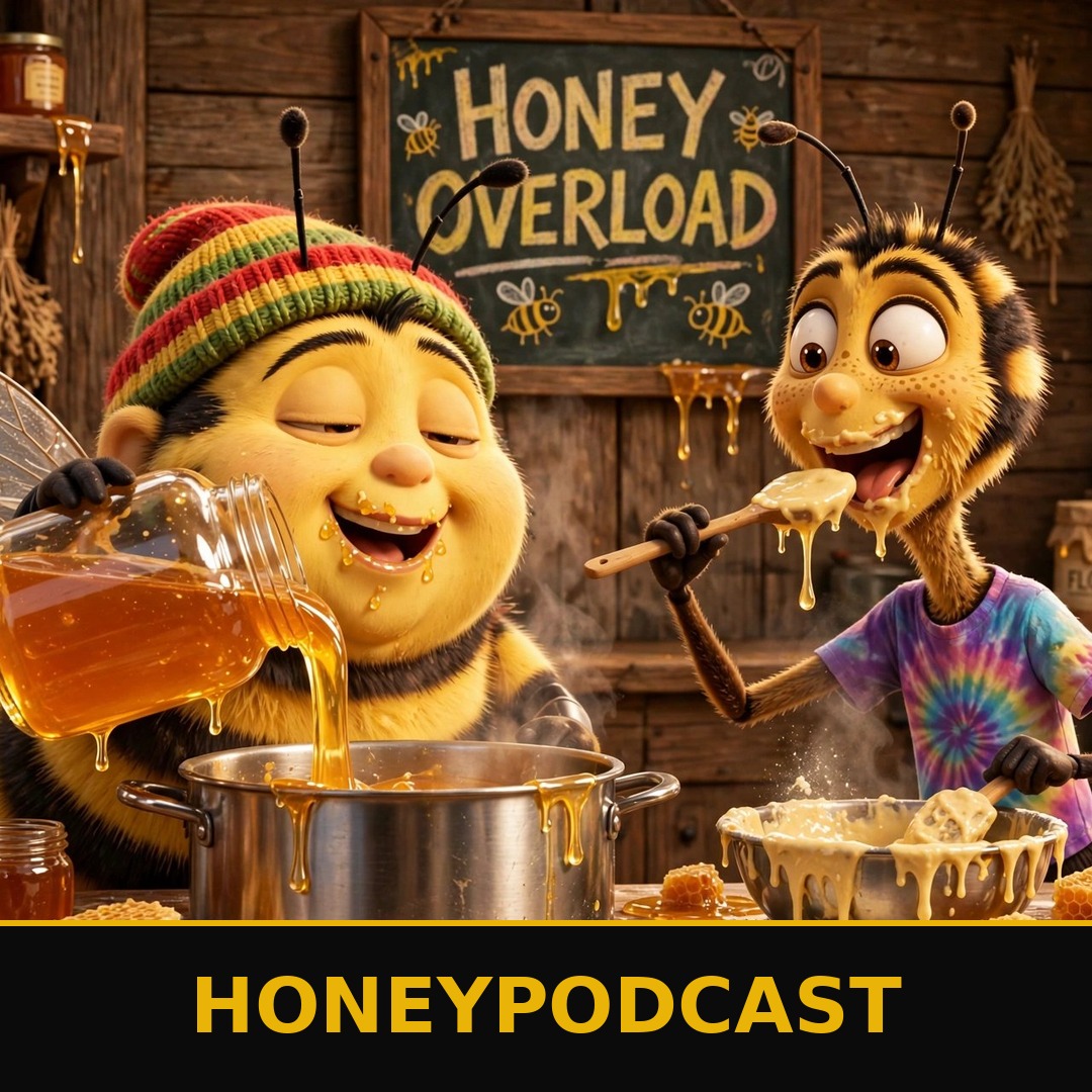 Bees cooking honey poster